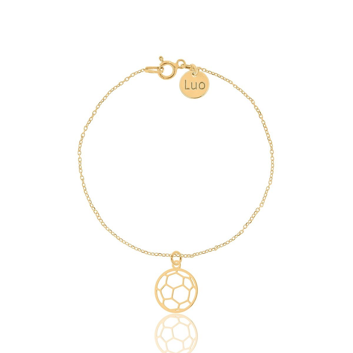 Bransoletka srebrna pozłacana z piłką ręczną