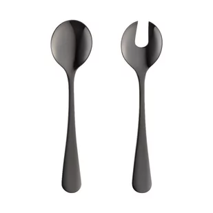 Sztućce Do Sałaty 2 Sztuki Slim Black Villa Italia - Zestawy sztućców - miniaturka - grafika 1