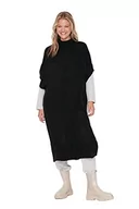 Swetry damskie - Trendyol Damski golf gładki dopasowany kardigan, czarny, M, Czarny, M - miniaturka - grafika 1