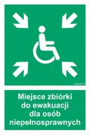 Systemy ekspozycyjne i znaki informacyjne - AF024 MIEJSCE ZBIÓRKI DO EWAKUACJI DLA NIEPEŁNOSPRAWNYCH, KN - FOLIA PODŁOGOWA NIEŚWIECĄCA; (100X150MM) - miniaturka - grafika 1
