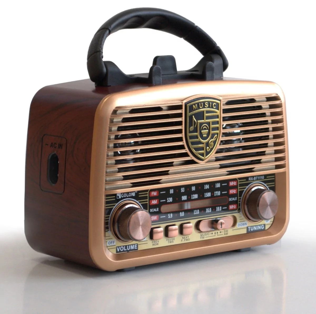 Nostalgia kompaktowy zestaw, radio drewniane z Bluetooth