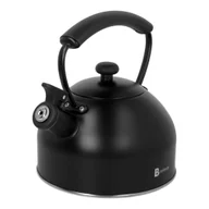 Czajniki na gaz - Czajnik stalowy z gwizdkiem tradycyjny indukcja 2.2L czarny matowy BRUNBESTE BB-2462 - miniaturka - grafika 1