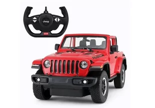 Rastar Auto R/C Jeep Wrangler Rubicon 1:14 RED 4677 - Zabawki zdalnie sterowane - miniaturka - grafika 1