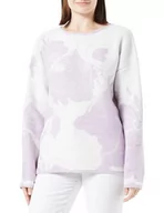 Swetry damskie - LEOMIA Damski sweter z dzianiny 10425107-LE02, liliowo-biały, XL/XXL, Liliowy, biały, XL-XXL - miniaturka - grafika 1