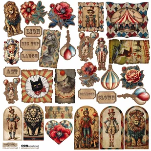 NAKLEJKI PAPIEROWE 24x24 ScrapLove - Circus 2 - Scrapbooking - miniaturka - grafika 1