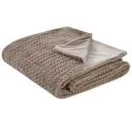 Narzuty - BELIANI Narzuta na łóżko brązowa poliester 150 x 200 cm tłoczony wzór dekoracyjna ozdobna sypialnia - miniaturka - grafika 1