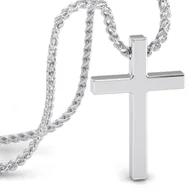 Naszyjniki - SERASAR, Męski naszyjnik ze stali nierdzewnej "Lord", Srebro, 50cm - miniaturka - grafika 1