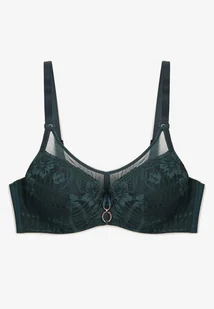 Ciemnozielony Koronkowy Biustonosz z Usztywnianymi Miseczkami i Odpinanymi Ramiączkami Christial - Biustonosze - miniaturka - grafika 1