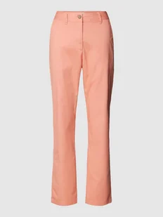 Chinosy o kroju slim fit w jednolitym kolorze - Spodnie damskie - miniaturka - grafika 1