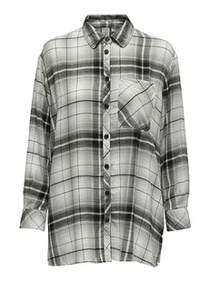 ONLY Damska bluzka Onlkarolina L/S Noos WVN, Black/Checks:Cloud Dancer, M - Bluzki damskie - miniaturka - grafika 1