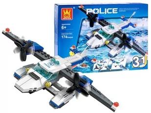 Kreatywne KLOCKI POLICJA SAMOLOT 3w1 174 el. - Klocki - miniaturka - grafika 1