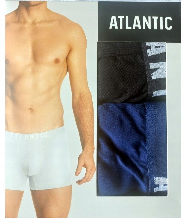 Atlantic Trunks Bokserki męskie rozmiar XXL 2-pak czarne/granatowe