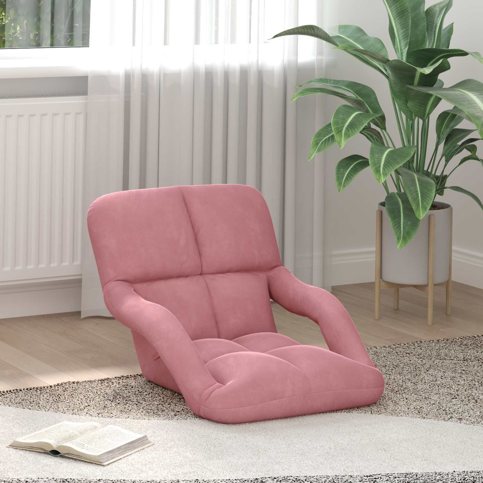 vidaXL vidaXL Krzesło na podłogę Różowy 58 x 62 x 58 cm Aksamit
