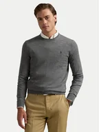 Swetry męskie - Polo Ralph Lauren Sweter 710946143002 Szary Slim Fit - miniaturka - grafika 1
