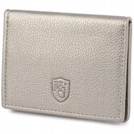 Etui na dokumenty i karty - Etui na wizytówki portfel na karty dokumenty Skóra Naturalna Srebrny - miniaturka - grafika 1