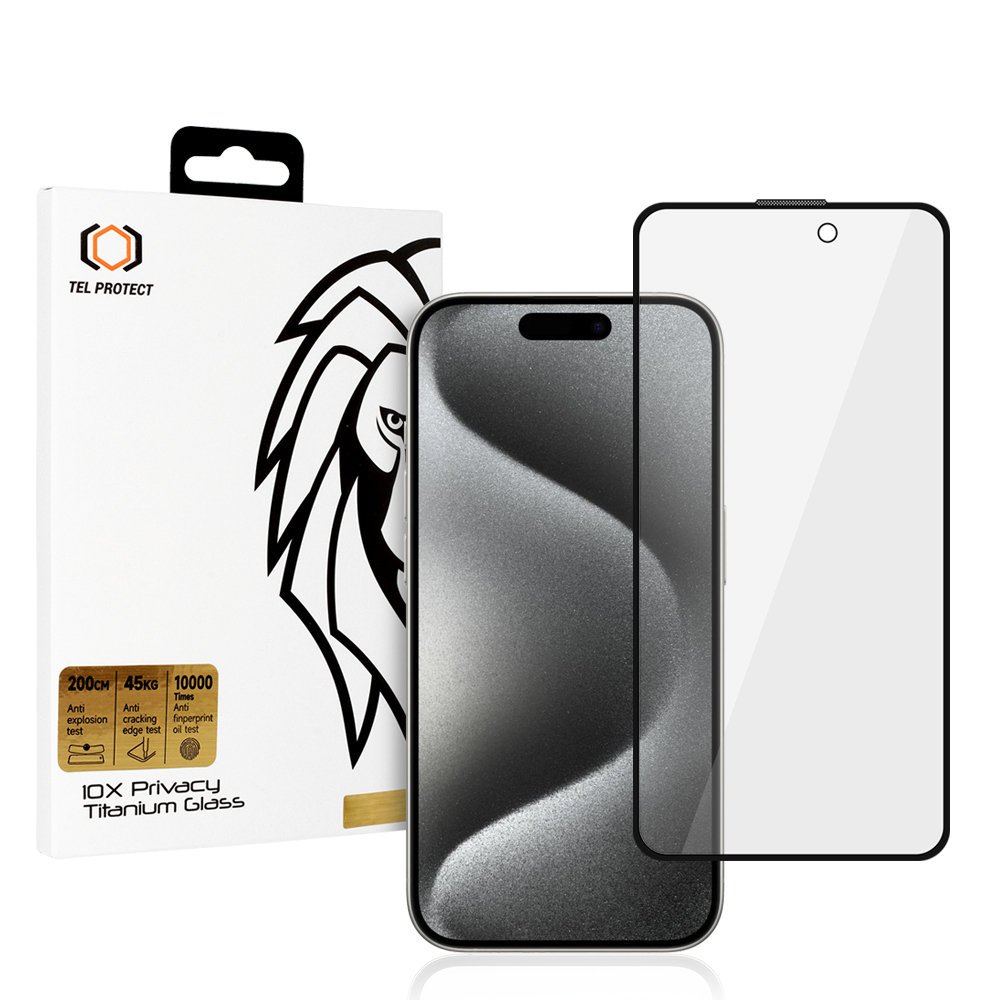 Hartowane szkło 10X Privacy Titanium do Iphone 16 Pro