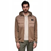 Kurtki męskie - Lekka męska kurtka pikowana jasnobrązowa Ombre OM-JANP-0160 V2 rozmiar L - miniaturka - grafika 1