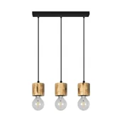 Lampy sufitowe - Spotlight Rustykalna LAMPA wisząca PINO 71689304 drewniana OPRAWA ekologiczny ZWIS na listwie sosna bejcowana czarny 71689304 - miniaturka - grafika 1