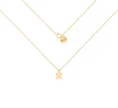 Naszyjniki - Pozłacany naszyjnik z literką 42 cm D - miniaturka - grafika 1