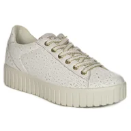Sneakersy damskie - Igi&Co Sneakersy damskie skórzane na platformie białe-36 - miniaturka - grafika 1