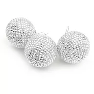 Bombki - Bombki choinkowe srebrne komplet 3 sztuki nietłukące się 8 cm - miniaturka - grafika 1