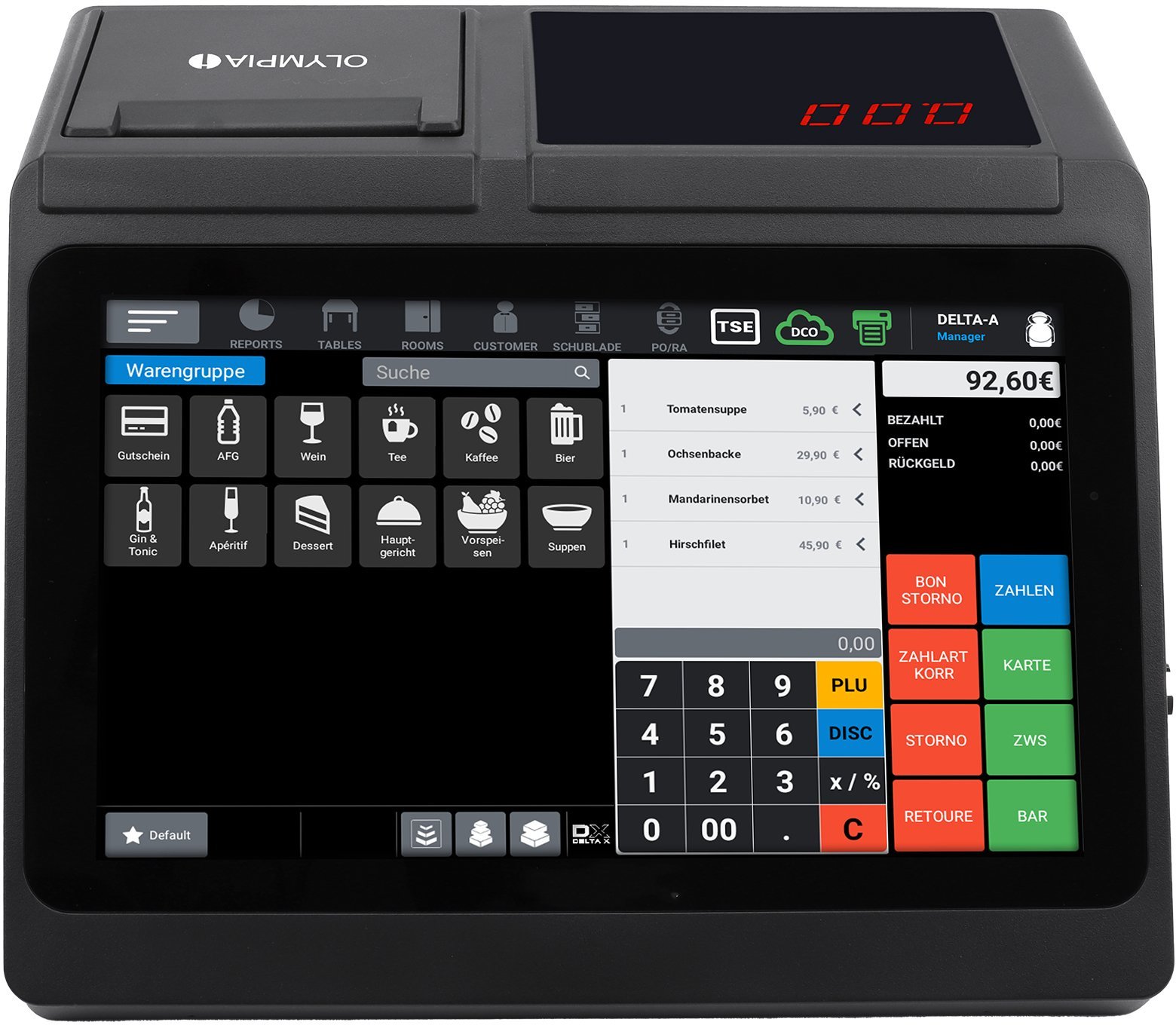 Terminal sieciowy Olympia Kasse T110 w tym drukarka zwróć uwagę