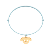 Bransoletki - Bransoletka z Pieskiem na cienkim błękitnym sznurku - Lilou - miniaturka - grafika 1