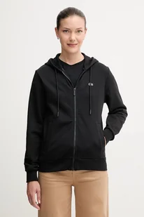 Lacoste bluza bawełniana damska kolor czarny z kapturem gładka SF5256 - Bluzy damskie - miniaturka - grafika 1