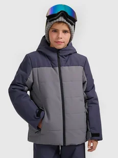 4F Kurtka narciarska membrana 5000 chłopięca - szara 164 (13-14 lat) - Kurtki i kamizelki sportowe męskie - miniaturka - grafika 1