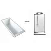 Wanny - CALDO DPL531WL + REA-K7689 CALDO SCHEDPOL Wanna akrylowa SLIM w technologii STANDARDOWEJ, laminowana 150x70x37 + Parawan wannowy stały 700X1400 - miniaturka - grafika 1