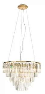 Maxlight LAMPA wisząca MONACO P0424 kryształowa OPRAWA zwis glamour crystal złota przezroczysty P0424 - Lampy sufitowe - miniaturka - grafika 1