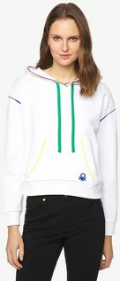 Bluzy damskie - Benetton Bluza w kolorze białym 8300896776617 - grafika 1