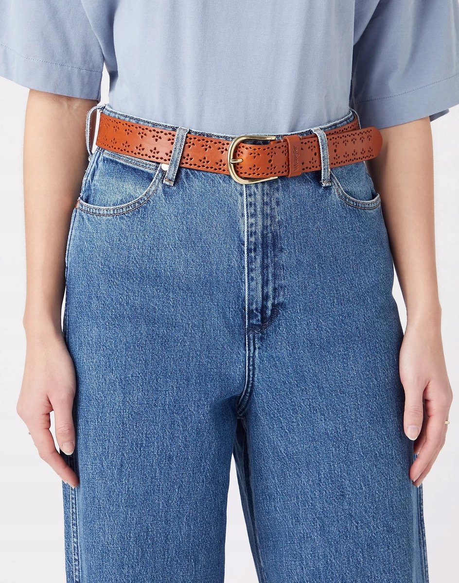 WRANGLER PERFORATED BELT COGNAC W0J5U1X81 80
