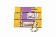 Zabawki interaktywne dla dzieci - Żółto - wrzosowe drzwi z zasuwkami do tablicy manipulacyjnej. - miniaturka - grafika 1