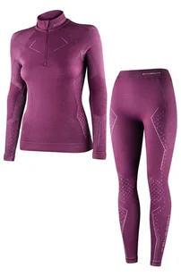 Komplet bielizny termoaktywnej damskiej Brubeck Extreme Merino fuksjowy - Bielizna sportowa damska - miniaturka - grafika 1