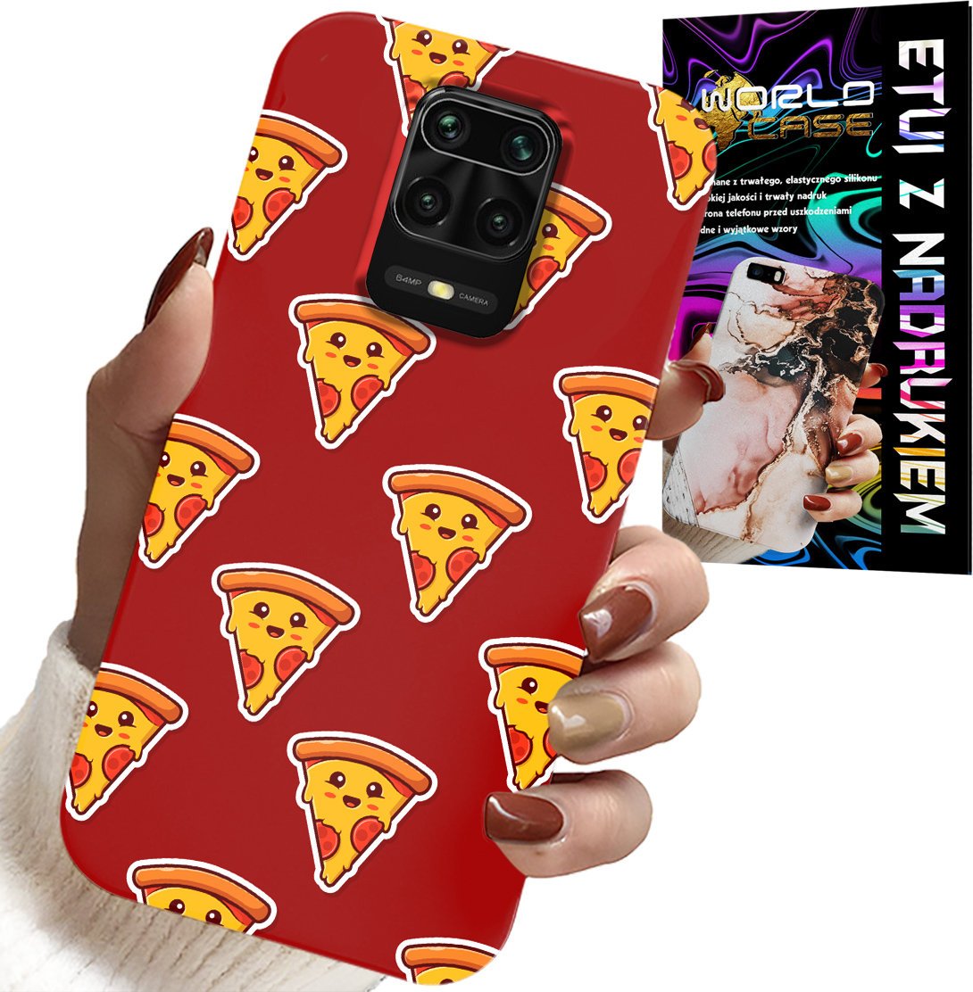 ETUI DO XIAOMI NOTE 9 PRO / 9S - WZÓR Z WESOŁĄ PIZZĄ NA CZERWONYM TLE