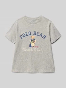 T-shirt z nadrukiem z logo i okrągłym dekoltem - Koszulki dla chłopców - miniaturka - grafika 1