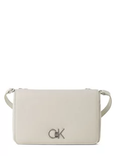 Calvin Klein - Damska torebka na ramię, beżowy|biały - Torebki damskie - miniaturka - grafika 1