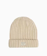 Czapki damskie - PUCCINI Jasnobeżowa czapka beanie z grubym warkoczowym splotem - miniaturka - grafika 1