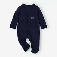 Pajacyki dla niemowląt - Granatowy pajac niemowlęcy KAMELEON z bawełny organicznej dla chłopca-74 - miniaturka - grafika 1