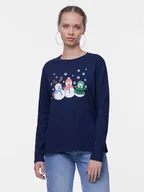 Bluzki damskie - Pieces Bluzka 17136563 Granatowy Regular Fit - miniaturka - grafika 1