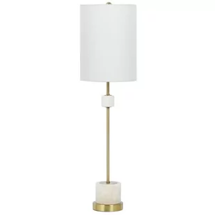 Bari lampa stołowa 1xE27 biała/mosiądz T01040BR-WH - Lampy stojące - miniaturka - grafika 1