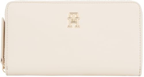 TOMMY HILFIGER Damski portfel TH LOGOTAPE LRG ZA AW0AW17266 Zip Around Wallet, BEŻOWY (trzcina cukrowa), OS, Beżowy (trzcina cukrowa), OS