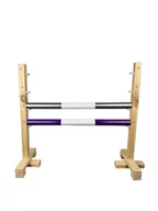 Maskotki i pluszaki - Przeszkoda skokowa do hobby horse 60 cm, 2 belki. Fioletowa i srebrna. - miniaturka - grafika 1