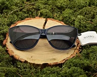 Okulary korekcyjne, oprawki, szkła - Damskie okulary przeciwsłoneczne polaryzacyjne granatowe EST-05B - miniaturka - grafika 1