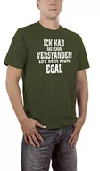 Koszulki męskie - Touchlines T-shirt męski z napisem "Ist Mir Nur egal, Zielony (Khaki 06), S - miniaturka - grafika 1