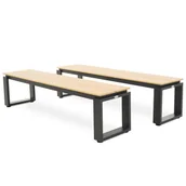 Ławki ogrodowe - Zestaw 2 ławek ogrodowych aluminiowych di volio 160 cm Pisa - Beżowe - miniaturka - grafika 1