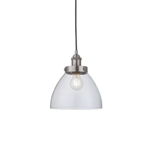 Srebrna wisząca lampa Hansen z kloszem ze szkła - Lampy sufitowe - miniaturka - grafika 1