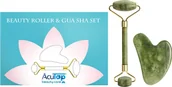 Akcesoria medycyny naturalnej - Zestaw jadeitowy w eleganckim etui - roller + płytka Gua Sha do pielęgnacji twarzy i szyi - Beauty Roller & Gua Sha Set (Beauty A46004) - miniaturka - grafika 1