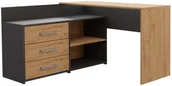 Biurka - Elior Biurko Narożne Z Regałem I Szufladami Artisan + Antracyt K6-H66 - miniaturka - grafika 1